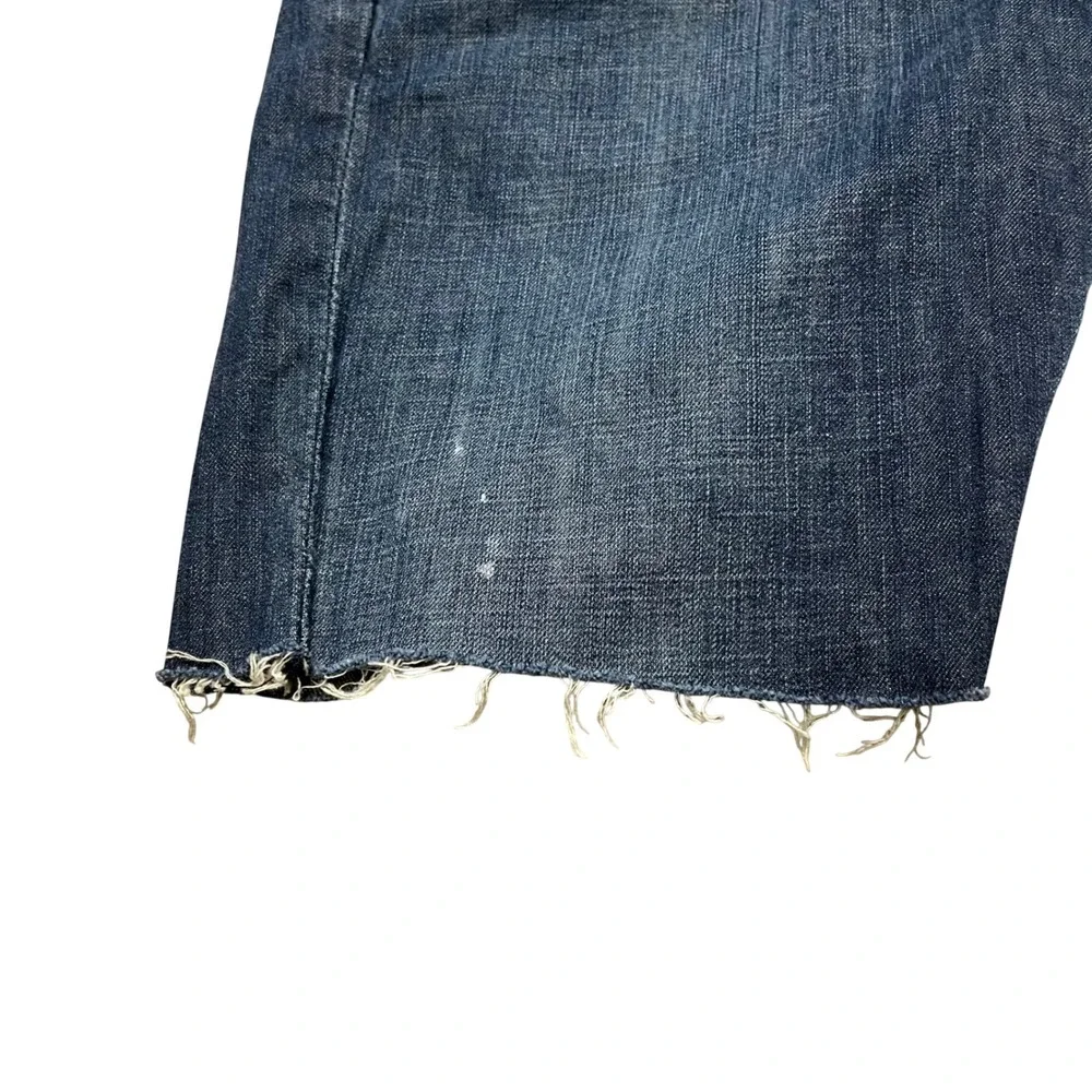 Levi's 527 Cut-Off Denim Shorts Mens 30‎ Dark Wash Raw Hem Jorts Blue